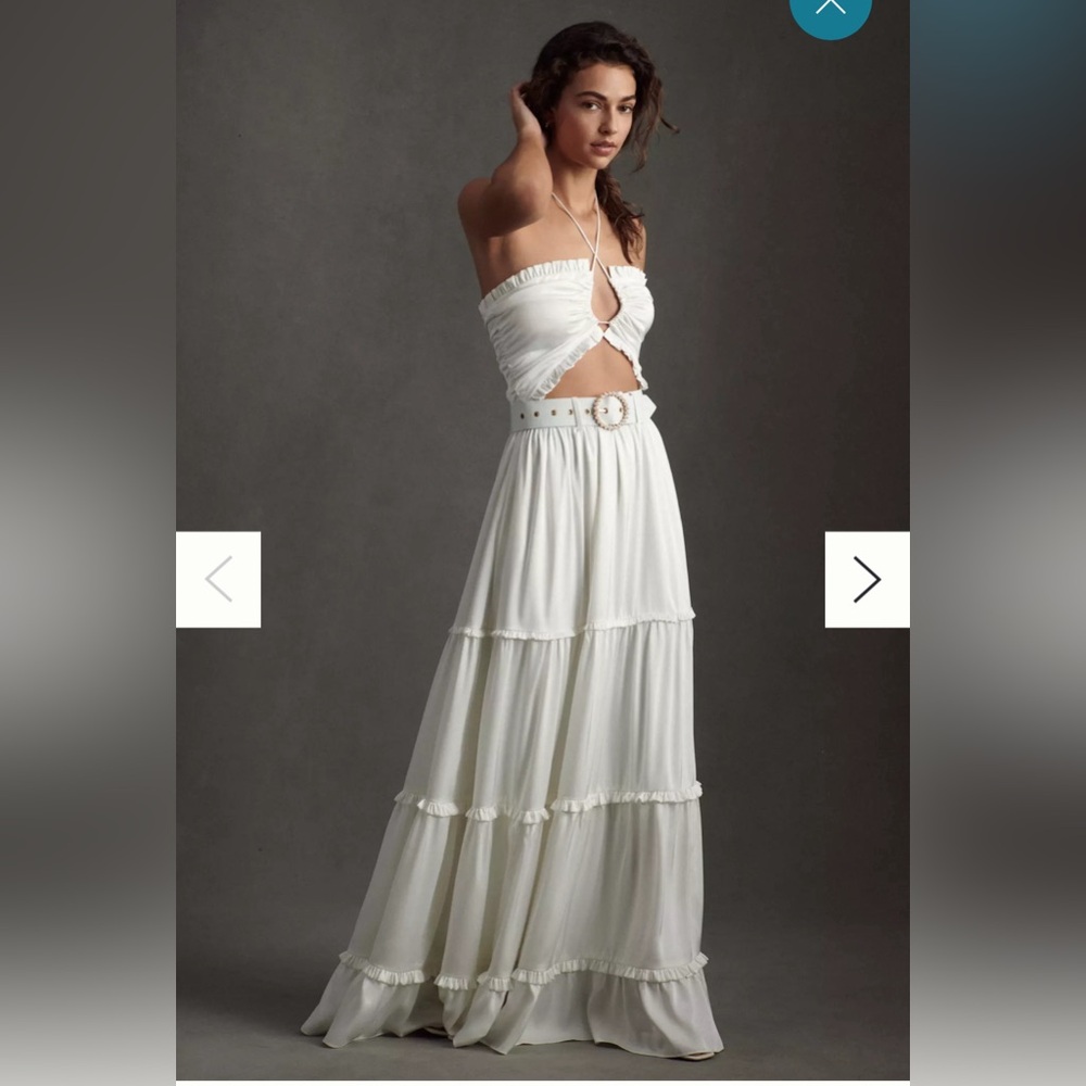 V. Chapman Penelope White Maxi Cutout Corset Dress Size 4